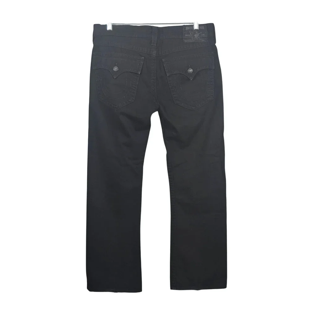 True Religion Ricky Jeans Y2K Mens 36 Black Flap Pocket Made in USA Denim
